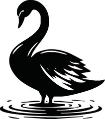 Swan vector flat icon. Isolated swan bird emoji illustration