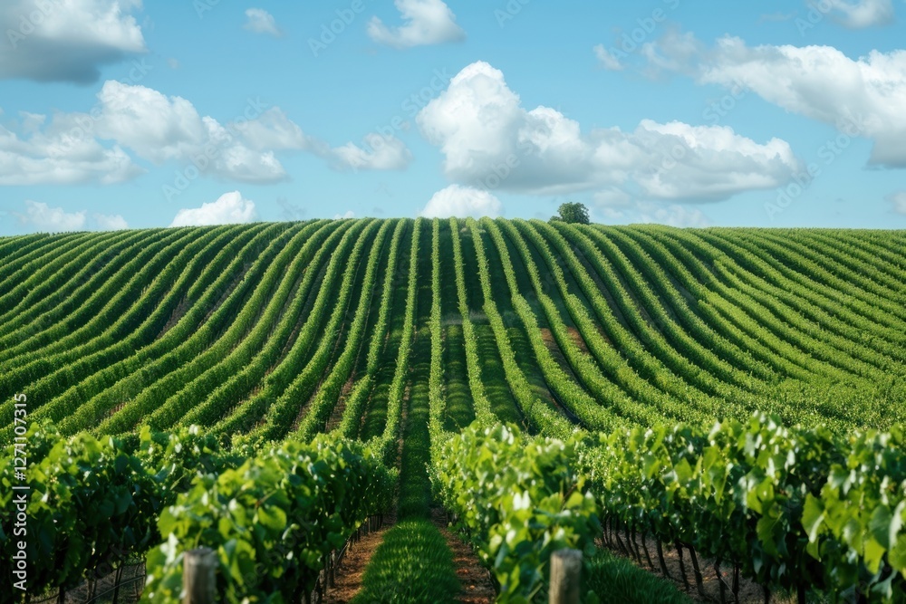 Canvas Prints Photo of grapes field outdoors vineyard nature.