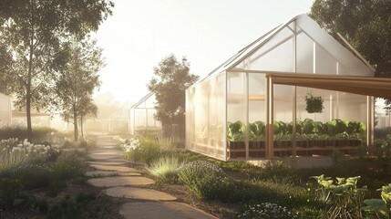 Obraz premium greenhouse that uses nanotechnology to fix structural damage.
