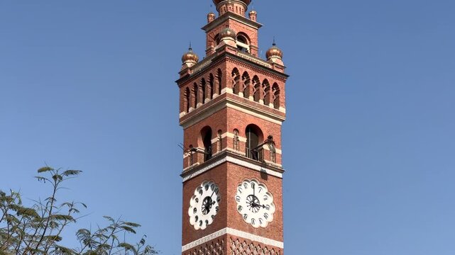A tilt down shot of Ghanta ghar at Husainabad in Lucknow, India
