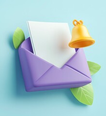 Contact Office Inbox Email Envelope with a note and notification bell