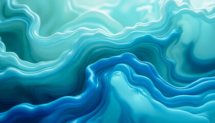 Abstract liquid waves in deep blue hues