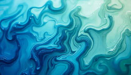 Fototapeta premium Abstract liquid waves in deep blue hues