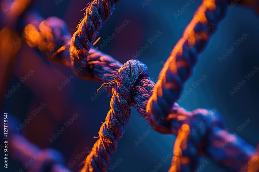 Poster a close-up shot of a rope with blurred background