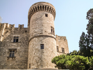 Palace of Grand Master of Knights of Rhodes in historical part of Rhodes city on Rhodes island in Greece