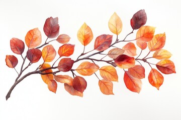 watercolor decoration elements isolated autumn