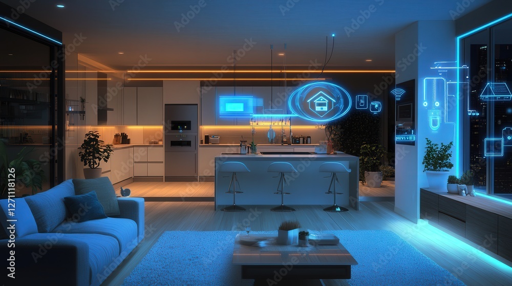 Poster smart home energy management system adjusting power usage dynamically