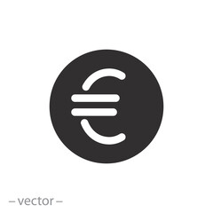 european currency, euro icon vector, flat symbol on white background