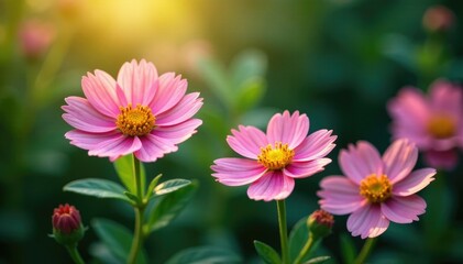 Obraz premium Airborne Tripleurospermum blossoms amidst foliage, floral, airborne bloom