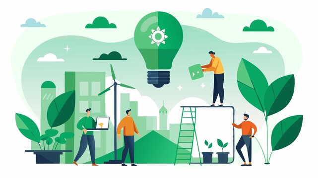 A customer-centric green energy installation business concept prioritizing exceptional customer service, transparent communication, and personalized support, building strong client relationships