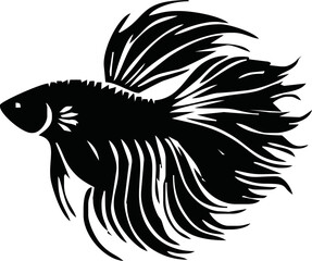 beta fish vector silhouette