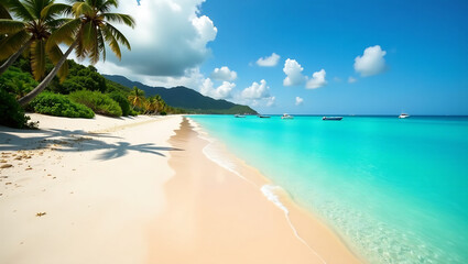 A photograph of a pristine beach with clear blue water, emphasizing the importance of ocean conservation.