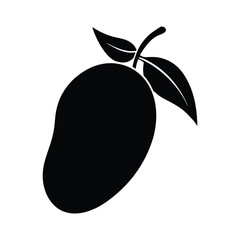 mango silhouette on white background