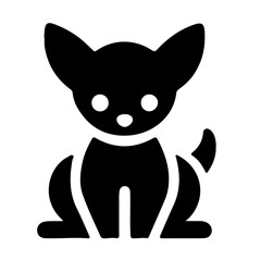 Obraz premium Minimalist Chihuahua Icon, Black and White, Cute Dog Illustration 