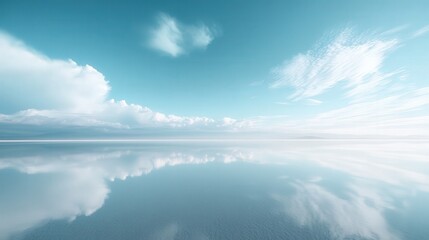 Fototapeta premium Salar de Uyuni, where the salt flats create a perfect mirror reflecting the sky above
