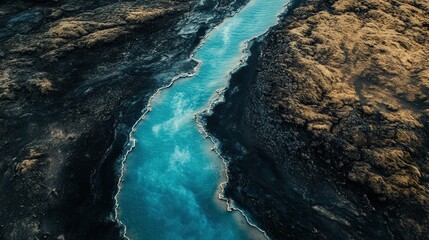 Blue Lagoon in Iceland, its milky blue waters contrasting with black lava fields