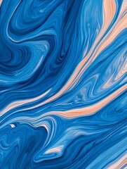Abstract blue and peach swirl pattern with fluid motion, suitable for backgrounds or designs