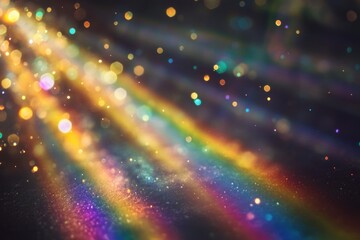 Fototapeta premium A vibrant rainbow shines brightly against a dark background, perfect for use in designs that require contrast and visual interest
