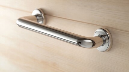 A close-up shot of a wooden door handle with intricate details, suitable for use in interior design or home decor illustrations