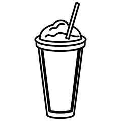 Retro Milkshake Line Art Design