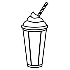 Retro Milkshake Line Art Design