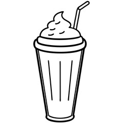 Retro Milkshake Line Art Design