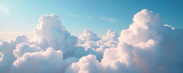 Puffy and cotton-like clouds float effortlessly in air, weather, fluffy