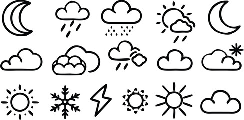 Obraz premium Weather icons set. Vector