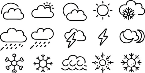 Fototapeta premium Weather icons set. Vector
