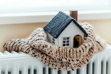 A cozy home with a unique way to keep warm, perfect for a cold winter day