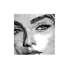 Beauty woman face with dot shape design vector template illustration