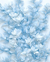 Blue and white floral pattern background for wallpaper, fabric, card designs