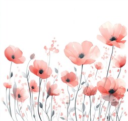 watercolor decoration elements isolated flowers, mothers day