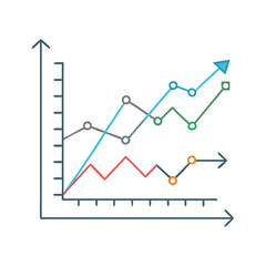 line graph icon, line graph vector illustration-simple illustration of line graph, perfect for line graph logos and icons