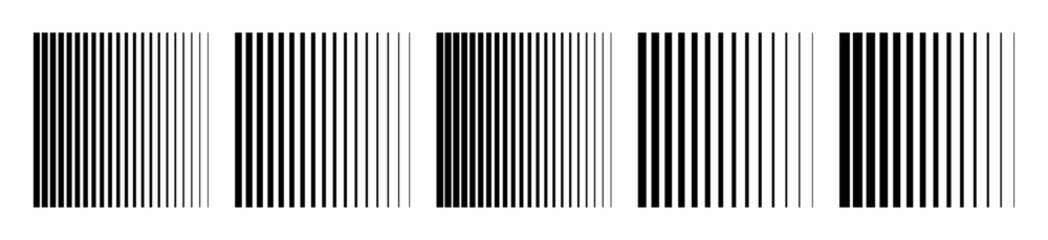 Halftone gradient vertical lines patterns set. Abstract vector striped retro minimal backgrounds for posters, banners