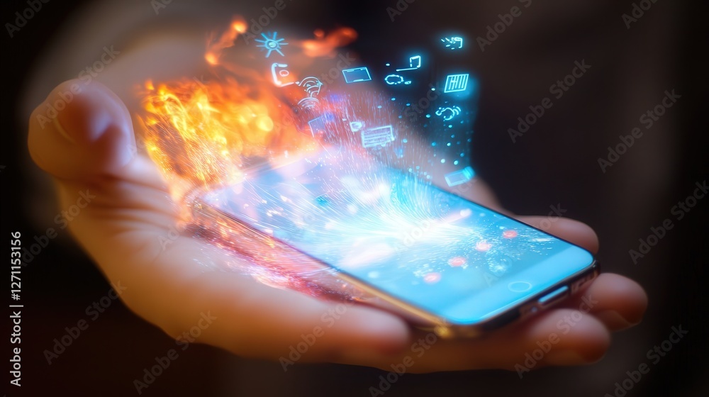 Poster phone that projects a 3d interface into the air, allowing users to interact without touching a scree