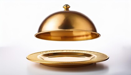 golden cloche on white background