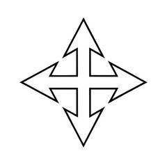 compass on a white background