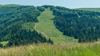 Mountain View near Pilipets Village, Carpathians: Sunny Summer Day