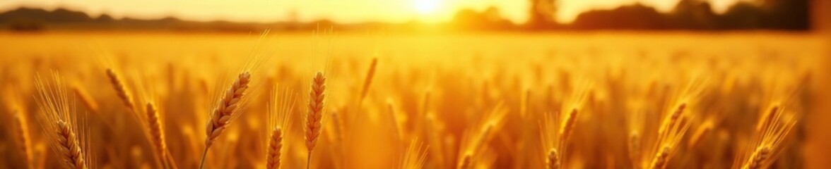 Wheat field with warm light and gentle shadows, wheat, golden hour