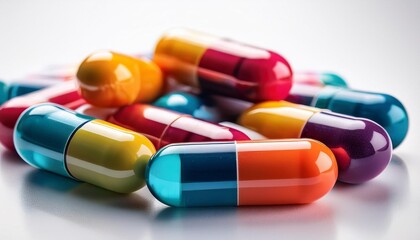 colorful pills on white