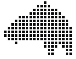 Symbol Map of the City Alcoy_Alcoi (Spain) showing the city with a pattern of just a few black squares