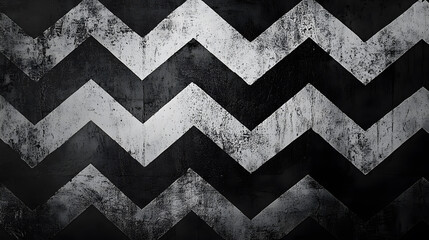 Artistic black and white chevron patterns urban design abstract photography indoor environment close-up view monochrome concept