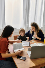 Fototapeta premium Modern family bonding in a bright apartment with love and laughter