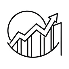 business graph with arrow