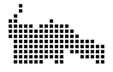 Symbol Map of the City Logrono (Spain) showing the city with a pattern of just a few black squares