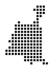 Symbol Map of the City Palmas de Gran Canaria, Las (Spain) showing the city with a pattern of just a few black squares