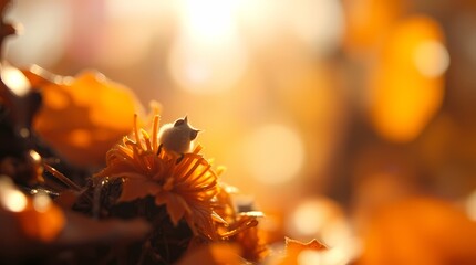 Sunflower with Bokeh in Warm Light	