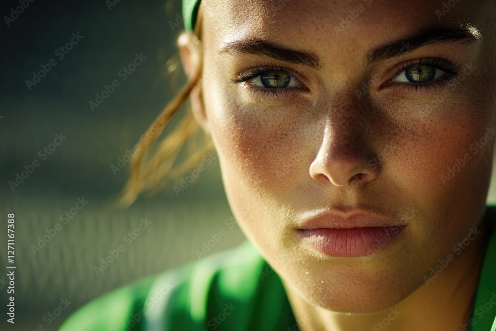 Poster close-up of a person holding a tennis racket, ready to serve or return a shot