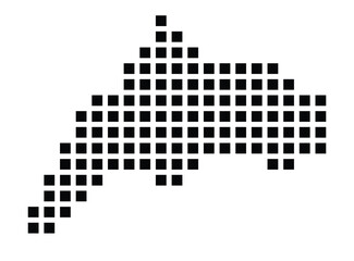 Fototapeta premium Symbol Map of the City Le Marin (France) showing the city with a pattern of just a few black squares